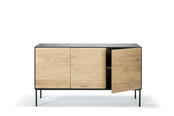 51481 Oak Blackbird sideboard 3 opening doors open scaled